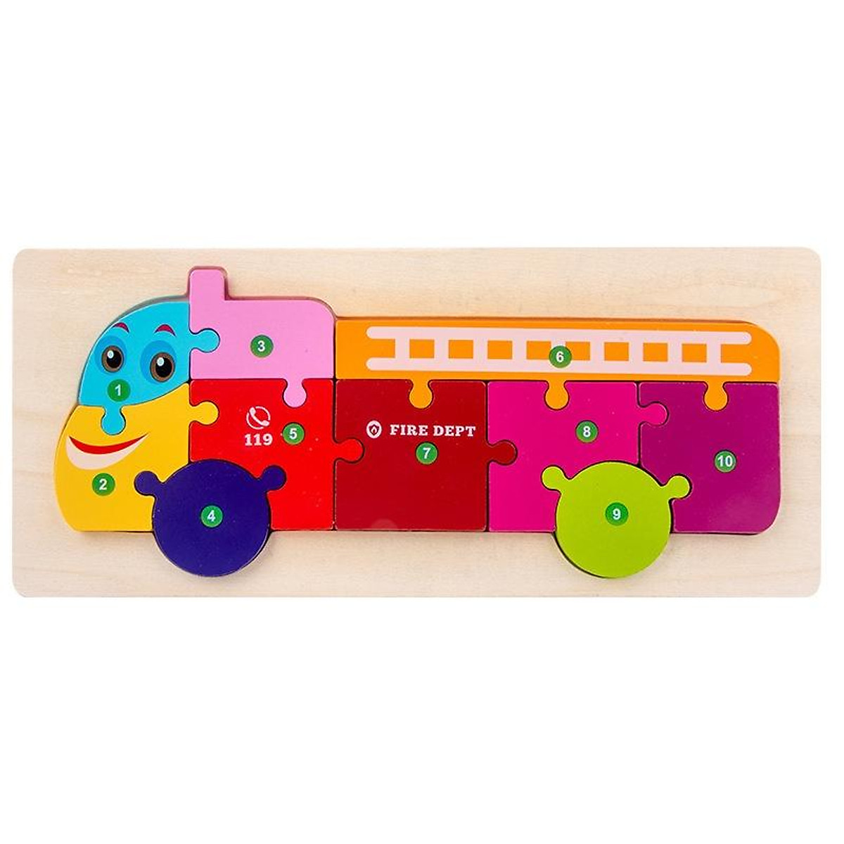Đồ Chơi Trẻ Em Asstar, Combo 5 Đồ Chơi Bộ Tranh Ghép Hình, Xếp Hình Gỗ Nổi 3D Gồm 10 Số Giúp Bé Phát Triển Tư Duy