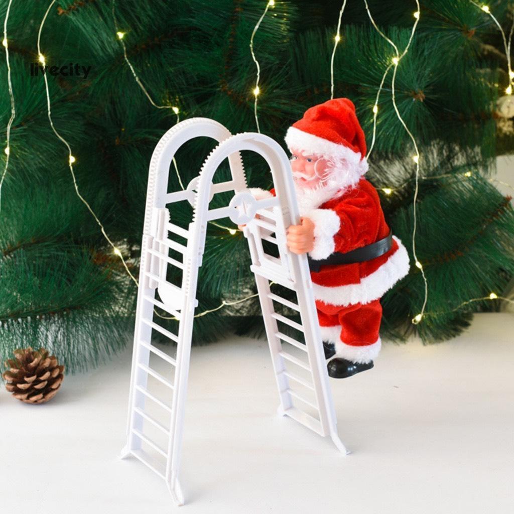 TẶNG PIN Đồ chơi ông già NOEL leo thang gập quà tặng giáng sinh hoặc phụ kiện trang trí Noel ngày lễ giáng sinh
