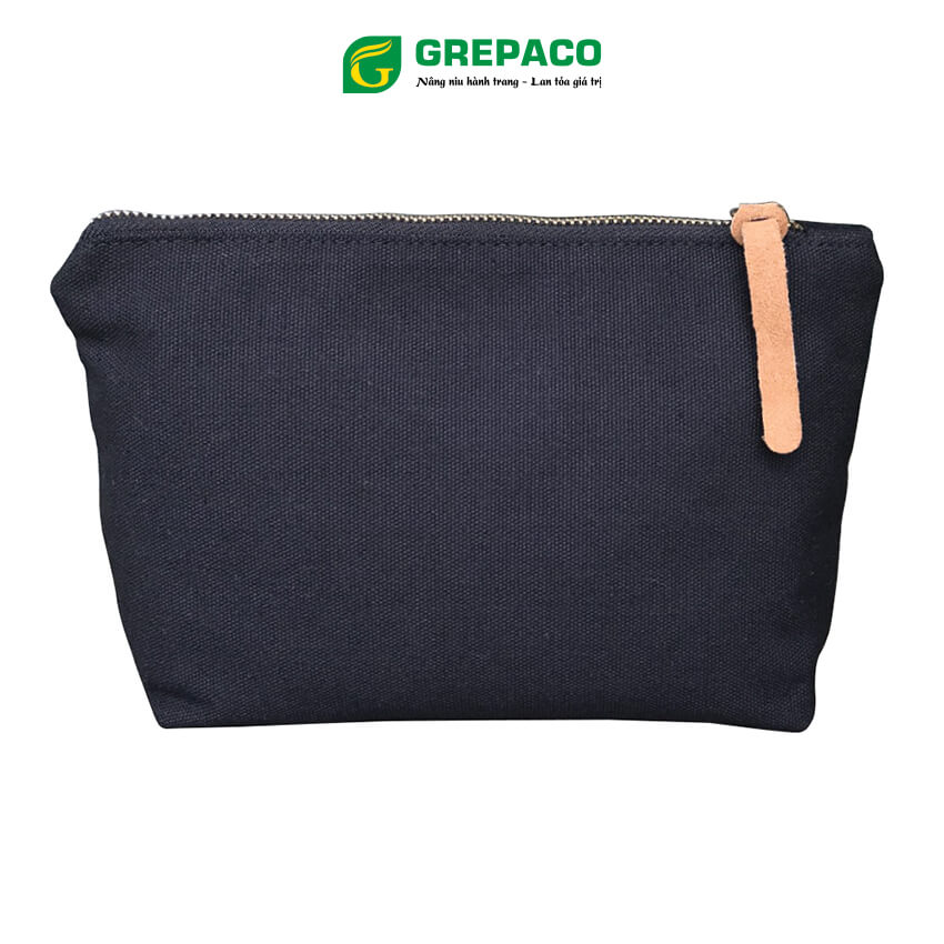 Túi Đựng Mỹ Phẩm Grepaco Đựng Đồ Cá Nhân Trang Điểm Đi Du Lịch Bằng Vải Bố Canvas Tote Cao Cấp, Chống Nước Nhẹ, Size Mini Khóa Kéo Đồng Dây Kéo Da - Hàng Chính Hãng