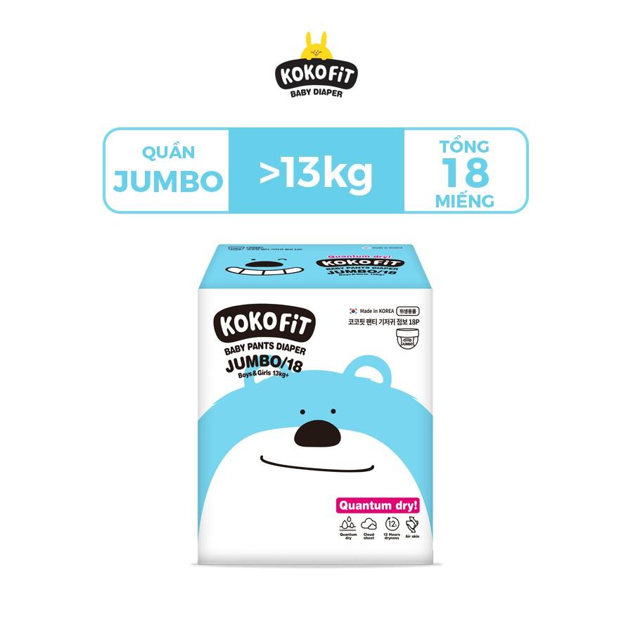 Tã Quần KOKOFiT Hàn Quốc Size Jumbo (Gấu) 18 Miếng/Bịch Cho Bé Trên 13kg