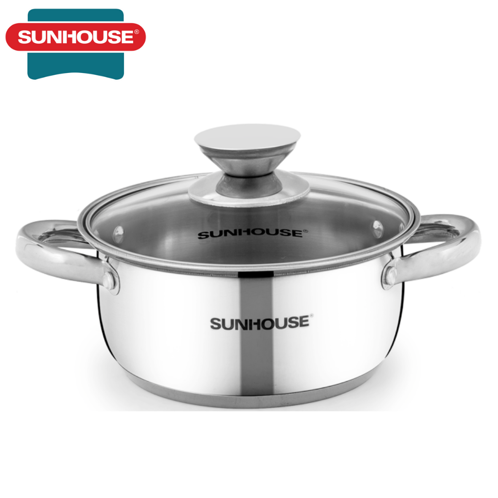 NỒI INOX 3 ĐÁY SUNHOUSE 24CM SH22124 SỬ DỤNG TRÊN MỌI LOẠI BẾP