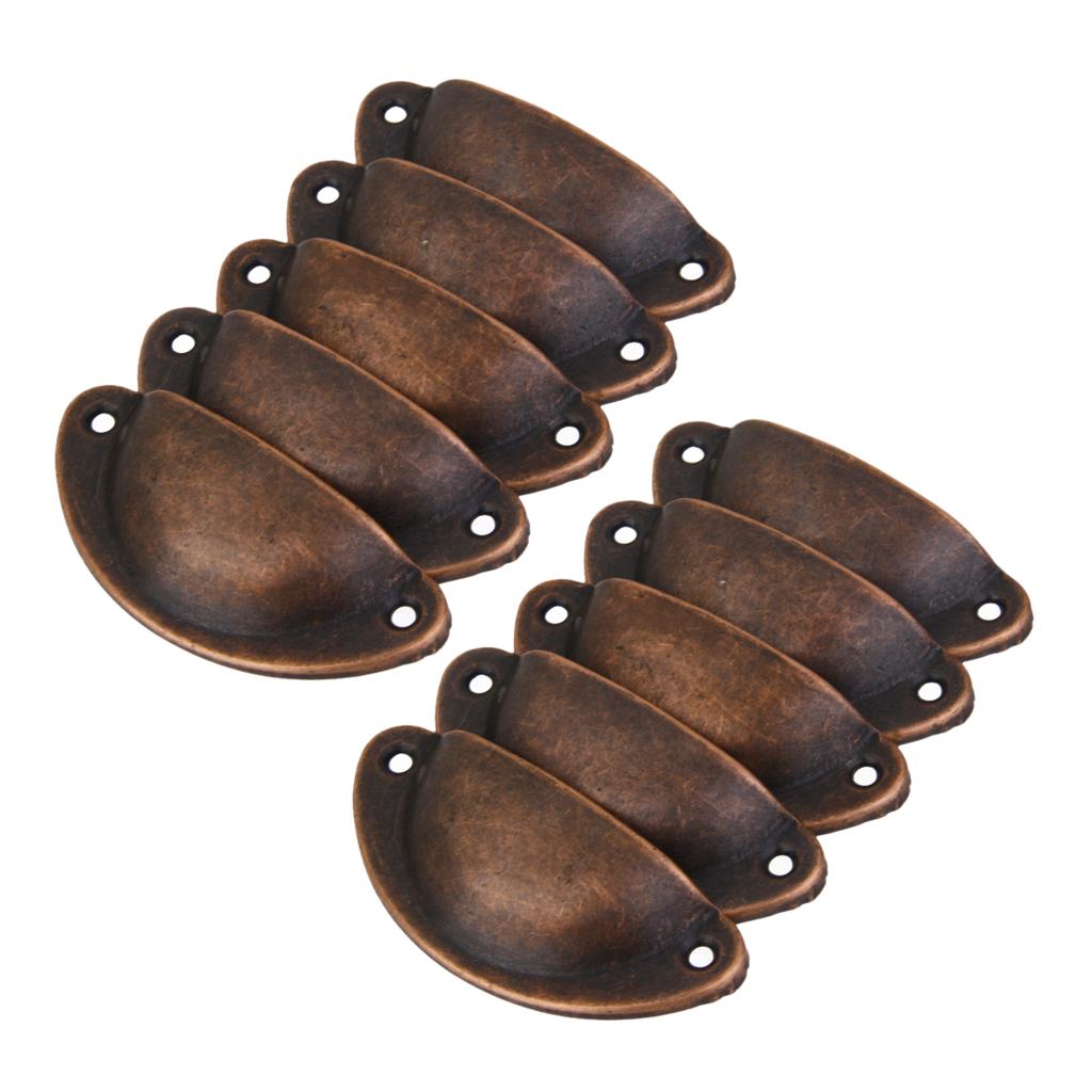 20 Pieces Antique Drawer Knob Cup Cabinet Pull Handle Cup Half Round Bronze