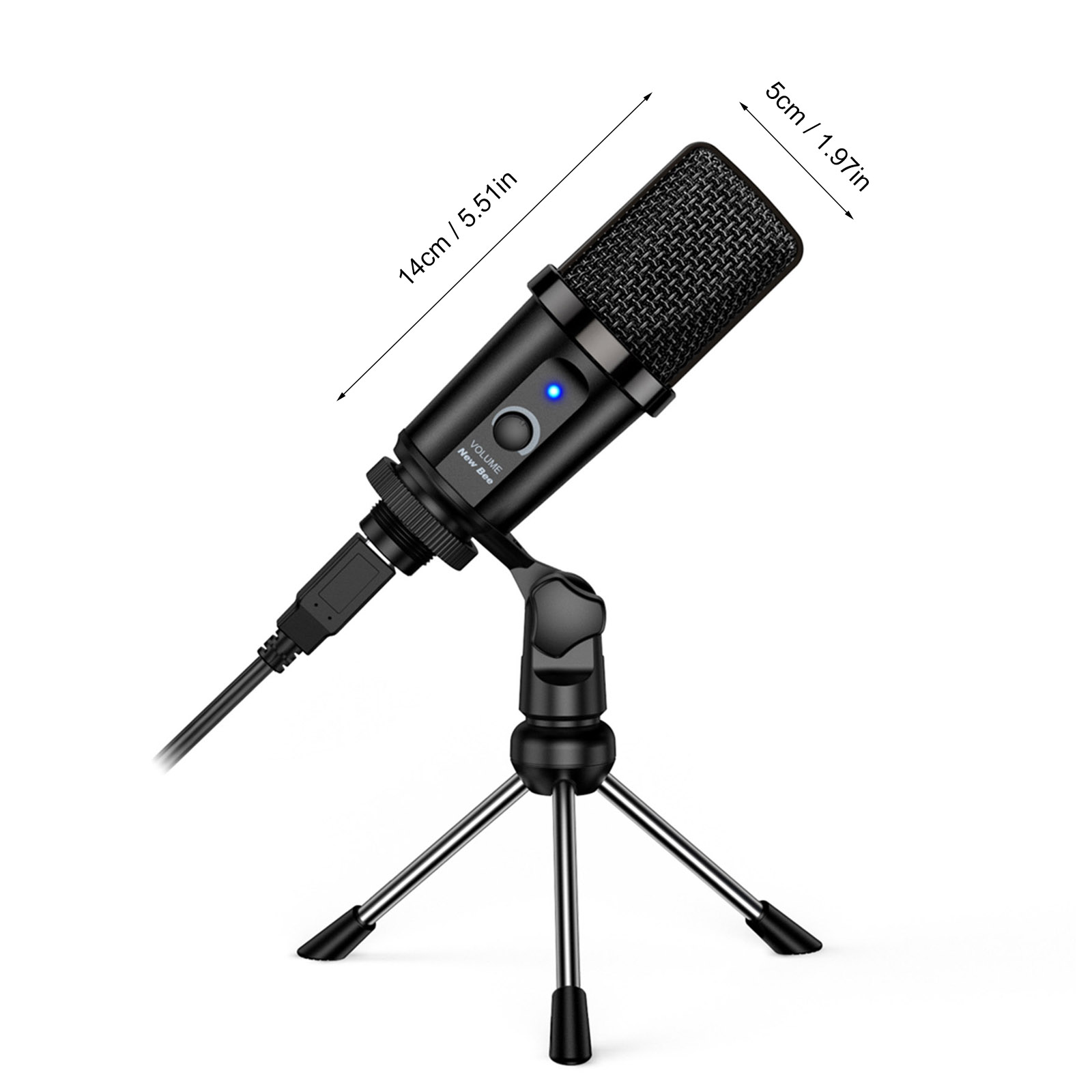 Micrô USB BEE MỚI cho Máy tính ghi âm có chân đế cho Phòng thu máy tính xách tay