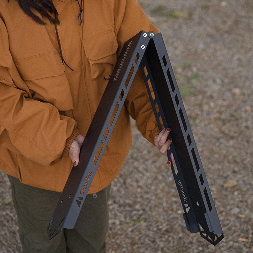 ShineTrip Outdoor Camping Picnic Drying Rack Table Board With Hook Hole Foldable Desktop Aluminum Alloy Shelf Tableboard Multifunctional Bracket Plate