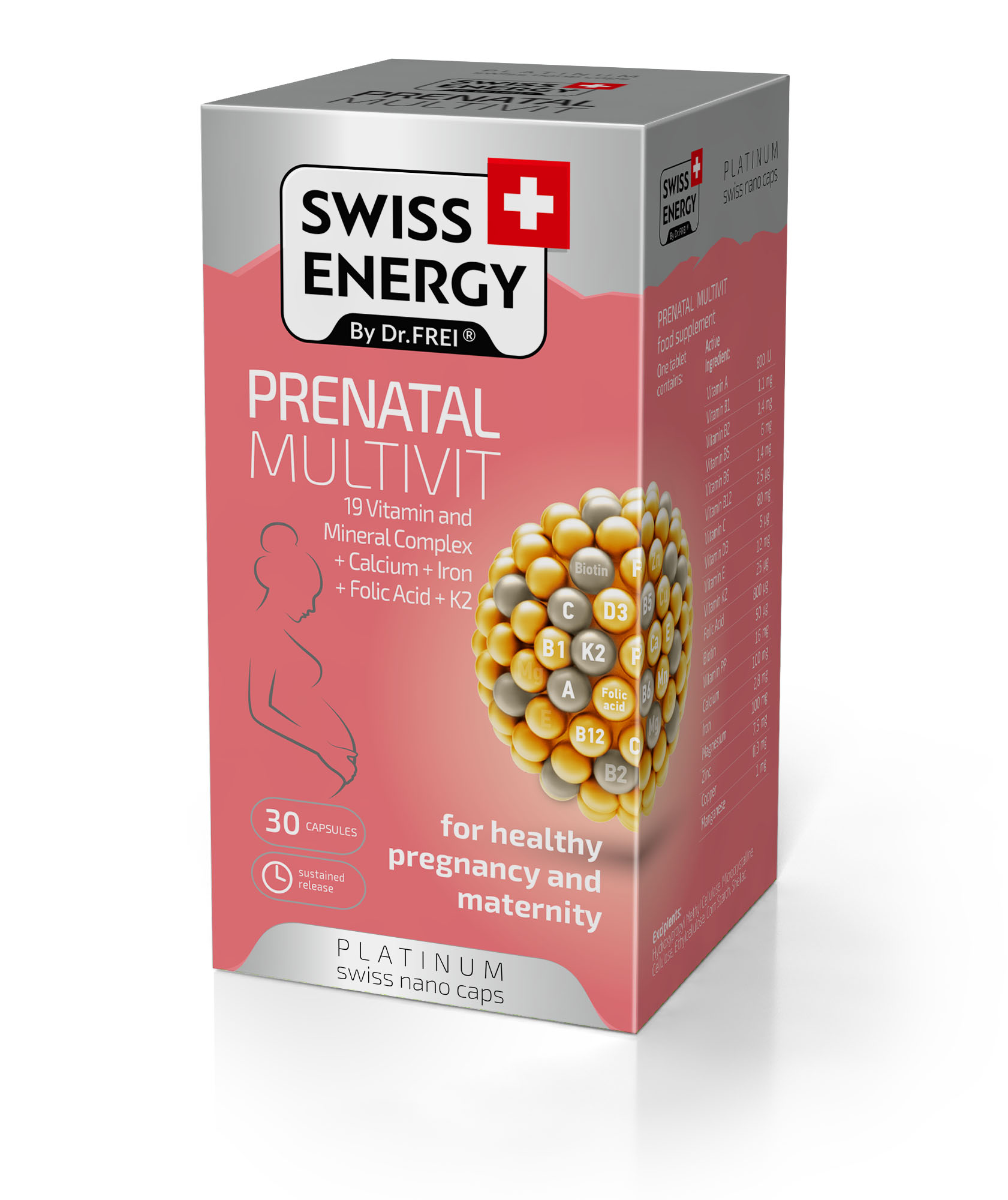 Viên Nang Tăng Cường Sức Khỏe Cho Phụ Nữ Mang Thai Và Cho Con Bú - Swiss Energy Prenatal Multivit (lọ 30 Viên)