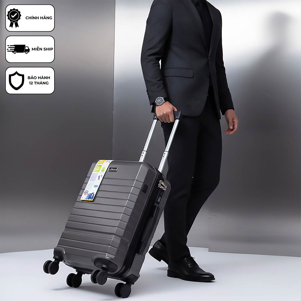 Vali kéo du lịch xách tay cao cấp Xbags Dark Titan Pro XB6104 khóa TSA chuẩn Mỹ USB tiện dụng, chống va đập size 20 sang trọng!