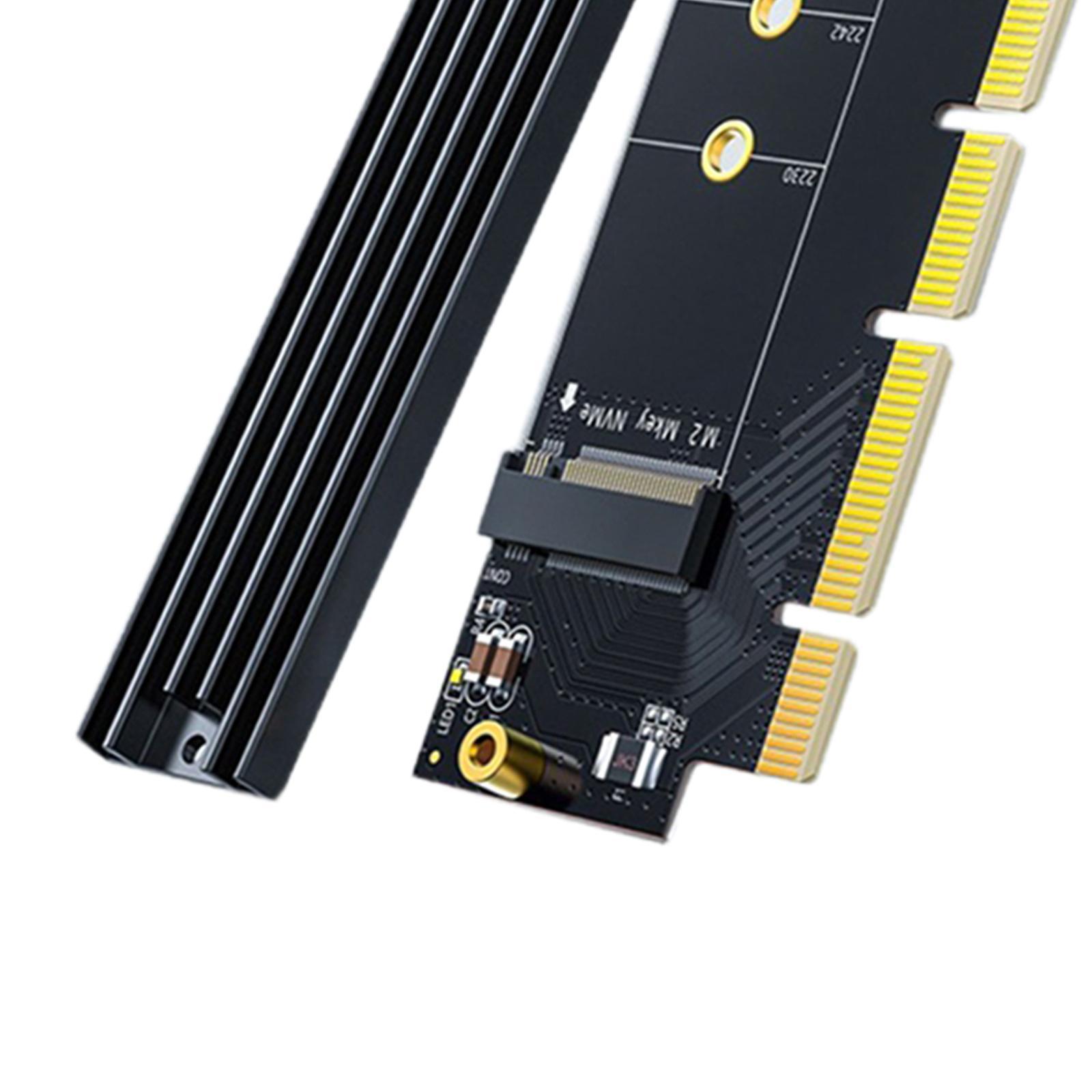 Low Profile PCIe 4.0 x4 to M.2 Expansion Card for M.2 SSD with Heatsink