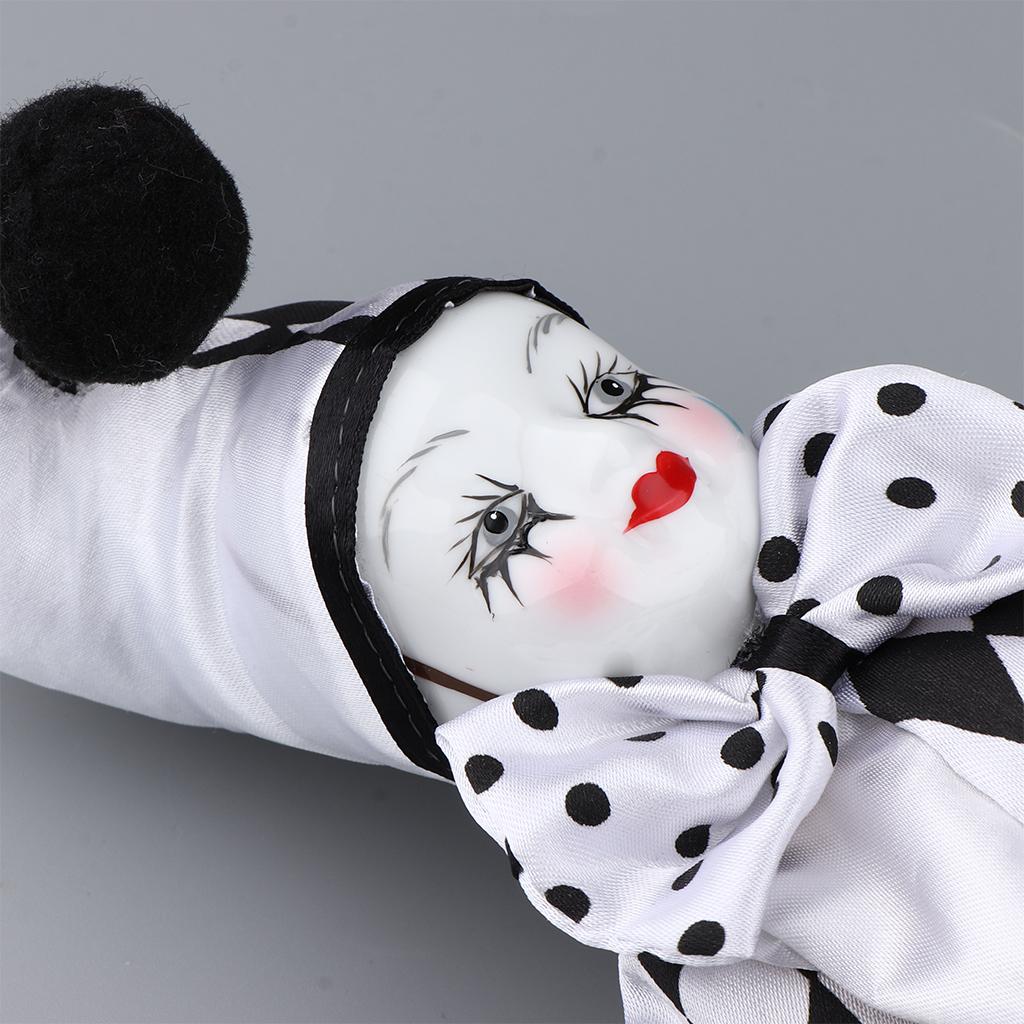 Porcelain Small Clown Doll, Funny Clown Model Figurines Crafts, G