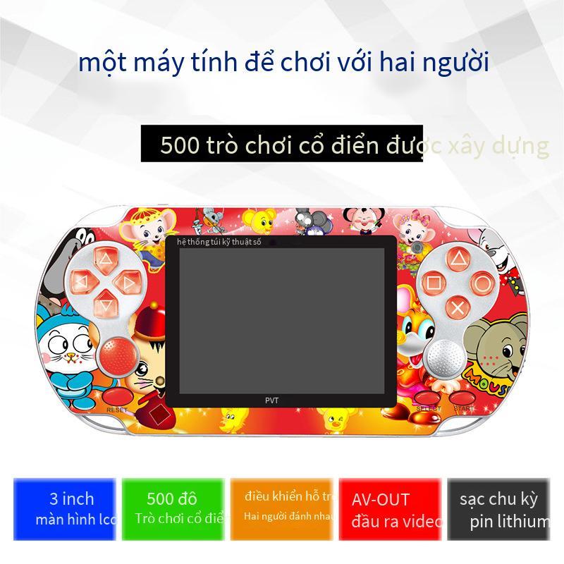 Đảm bảo chất lượng PVT trẻ em TV máy chơi game màn hình lớn máy chơi game cầm tay 500 trò chơi cổ điển hỗ trợ chiến đấu đôi