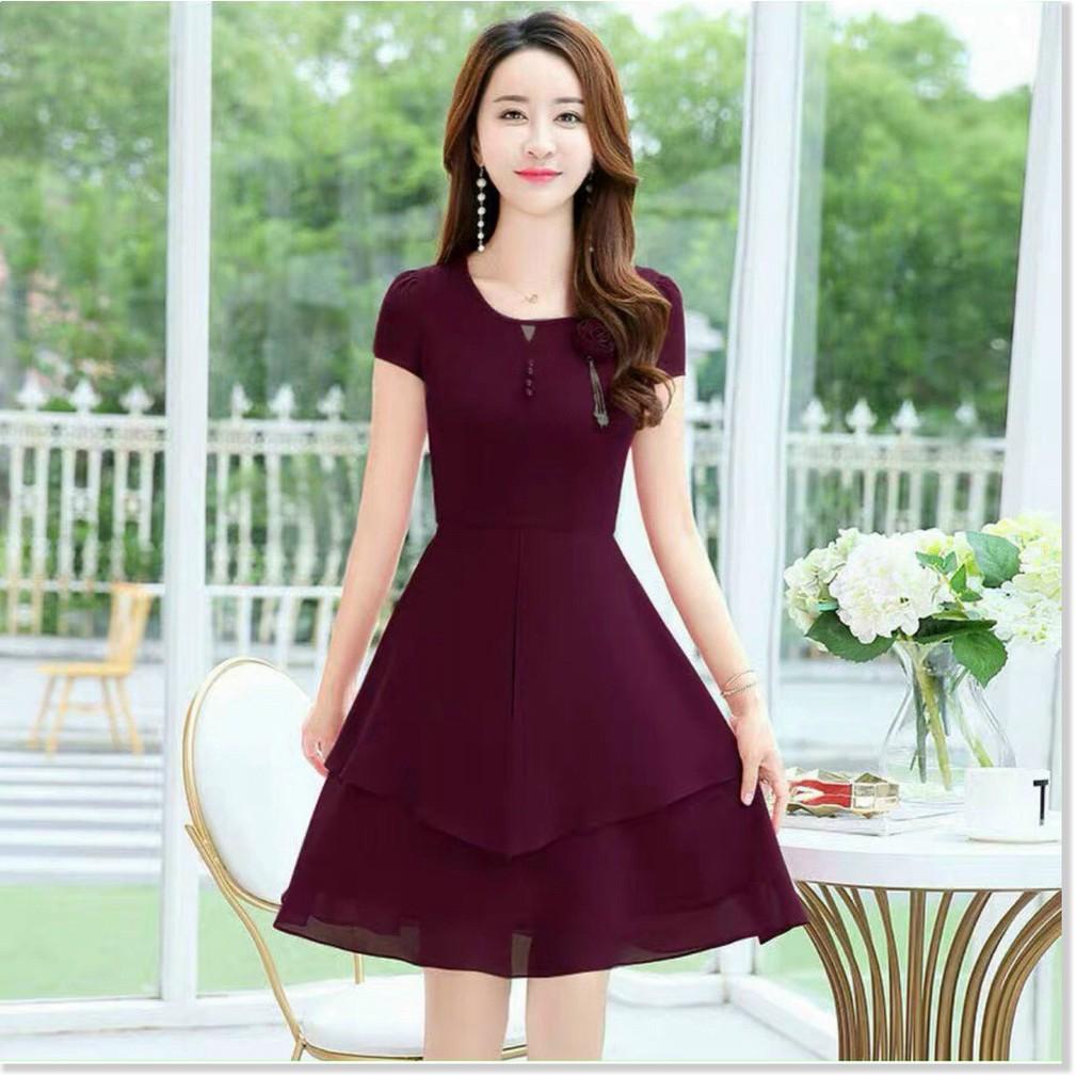 ĐẦM VOAN Ý,THIẾT KẾ HỌA TIẾT TRƠN NHƯNG KHÔNG KÉM PHẦN SANG TRỌNG,CHẤT LIỆU VÃI THOÁNG MÁT THỜI TRANG VINA 1HIT FASHION