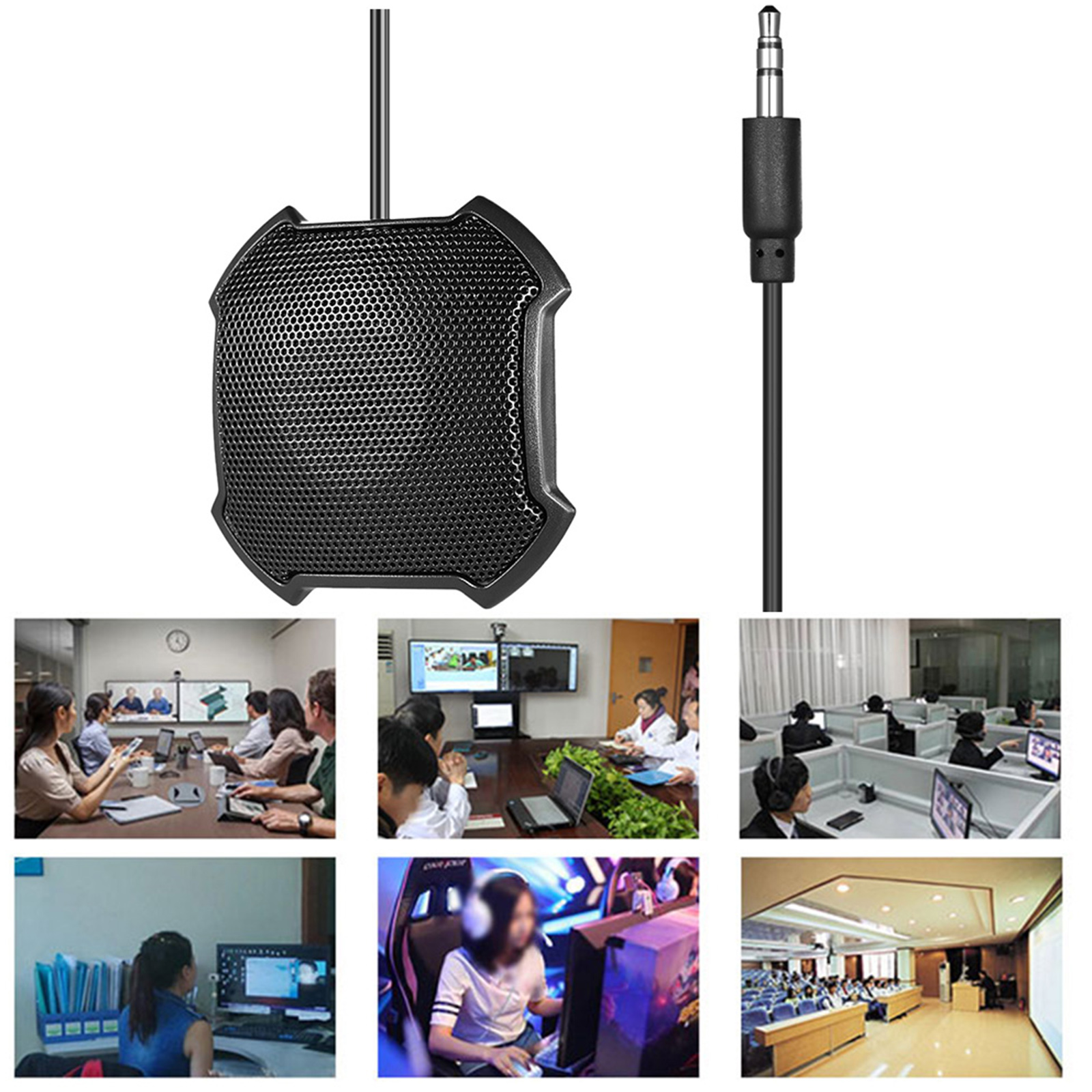 Micrô Ngưng Tụ Đa Hướng Âm Thanh Nổi 3,5 Mm Cho Cuộc Họp Hội Nghị Máy Tính Để Bàn