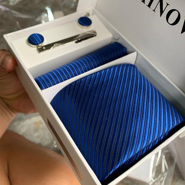 Hộp phụ kiện nam Cavat nam quà tặng Cavat bản 8cm xanh Bích GiangPKC