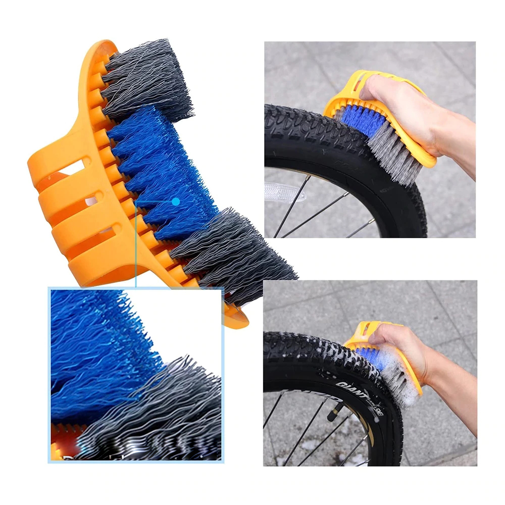 Dụng Cụ Vệ Sinh Lau Chùi Bảo Dưỡng Xe Đạp Gồm Chổi Lau Sên Xích, Chổi Cọ Lốp, Găng Tay Vải Giúp Lau Chùi Vệ Sinh Nhanh Chóng