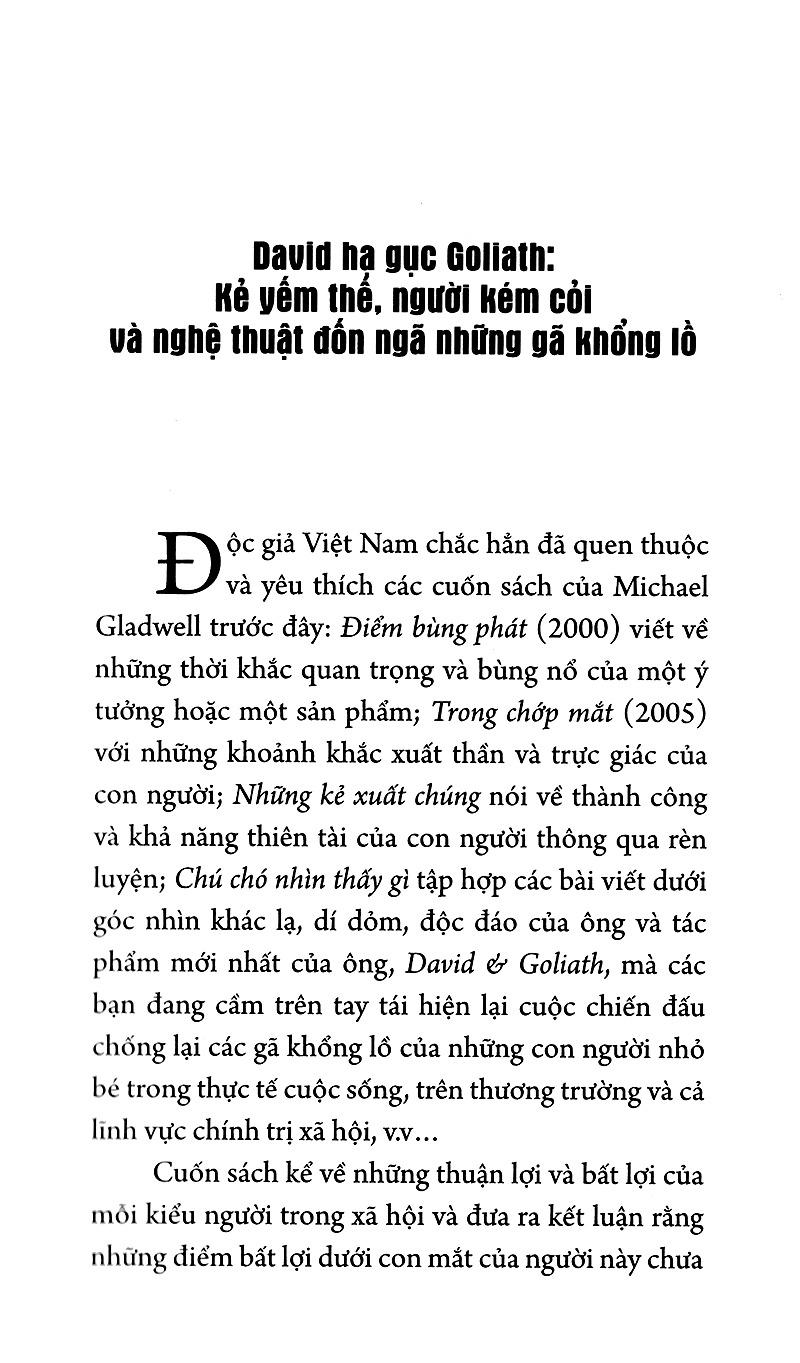 Sách - David Và Goliath - Cuộc Đối Đầu Kinh Điển Và Nghệ Thuật Chiến Thắng Những Gã Khổng Lồ (Tái Bản 2024)