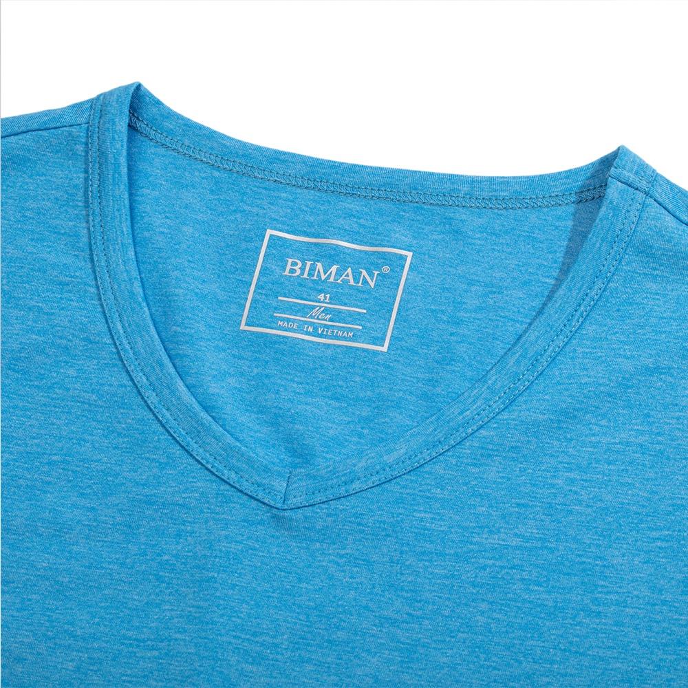 Áo Thun Nam Ngắn Tay Cổ Tim Chất Liệu Cotton Cao Cấp ,Trẻ Trung Thoáng Mát Chính Hãng Biman By BiLuxury 5APKH001XDU