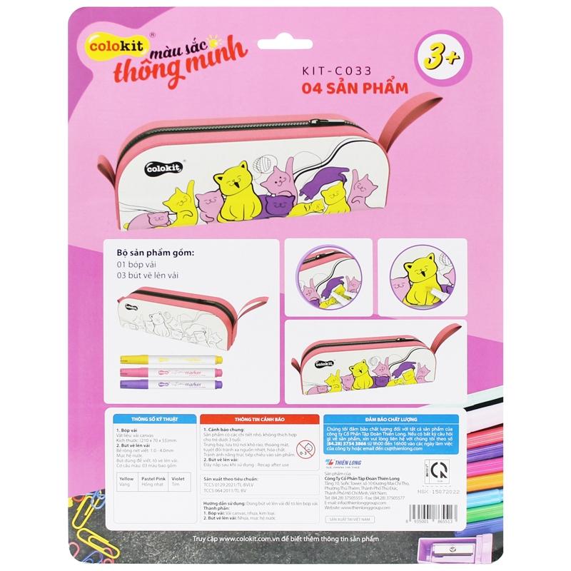 Bộ Tô Màu Vải Colour Your Pencil Case - Colorkit KIT-C033