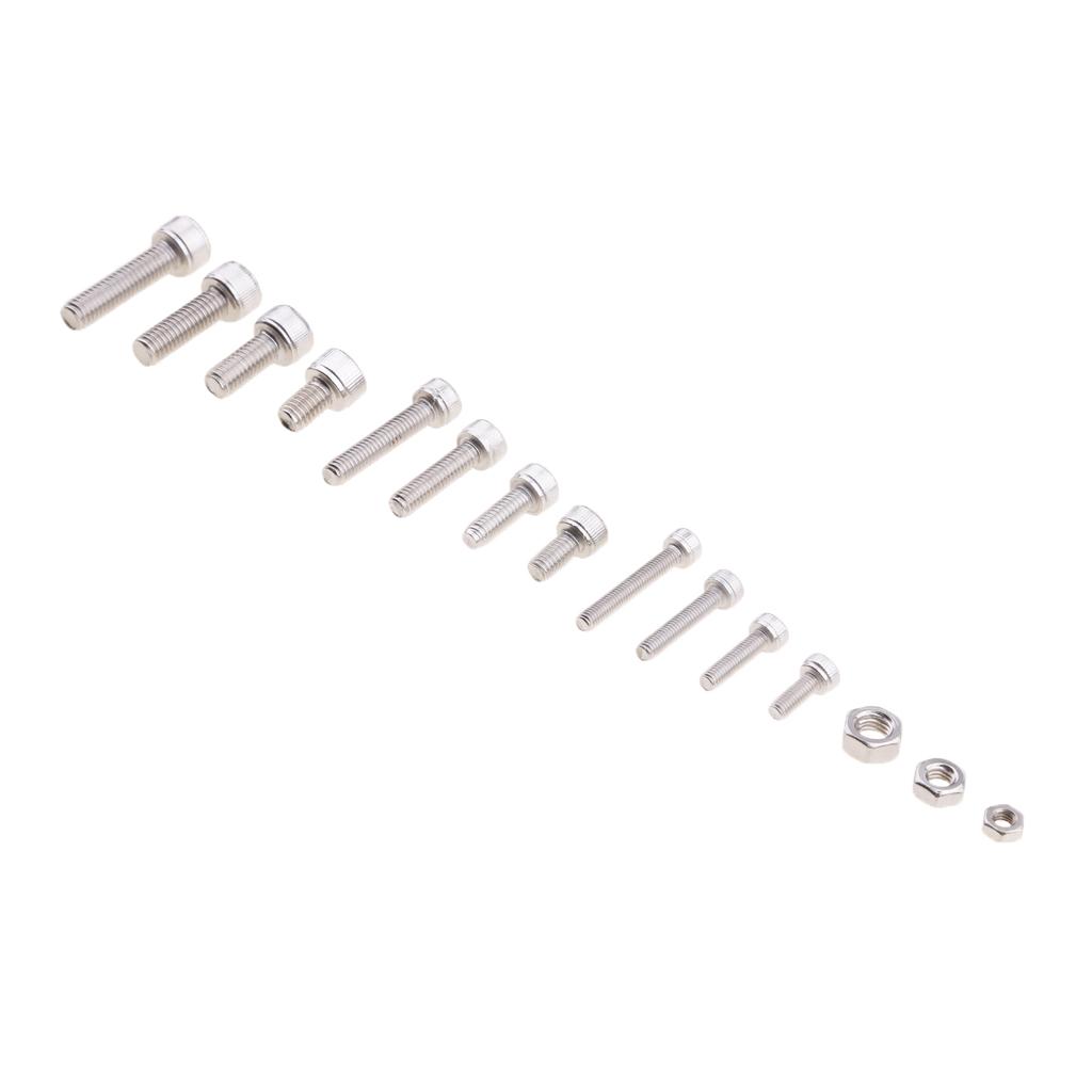 New 440pcs M3 M4 M5 304 Stainless Steel Hex Socket Head Bolts Screws Nuts Kit
