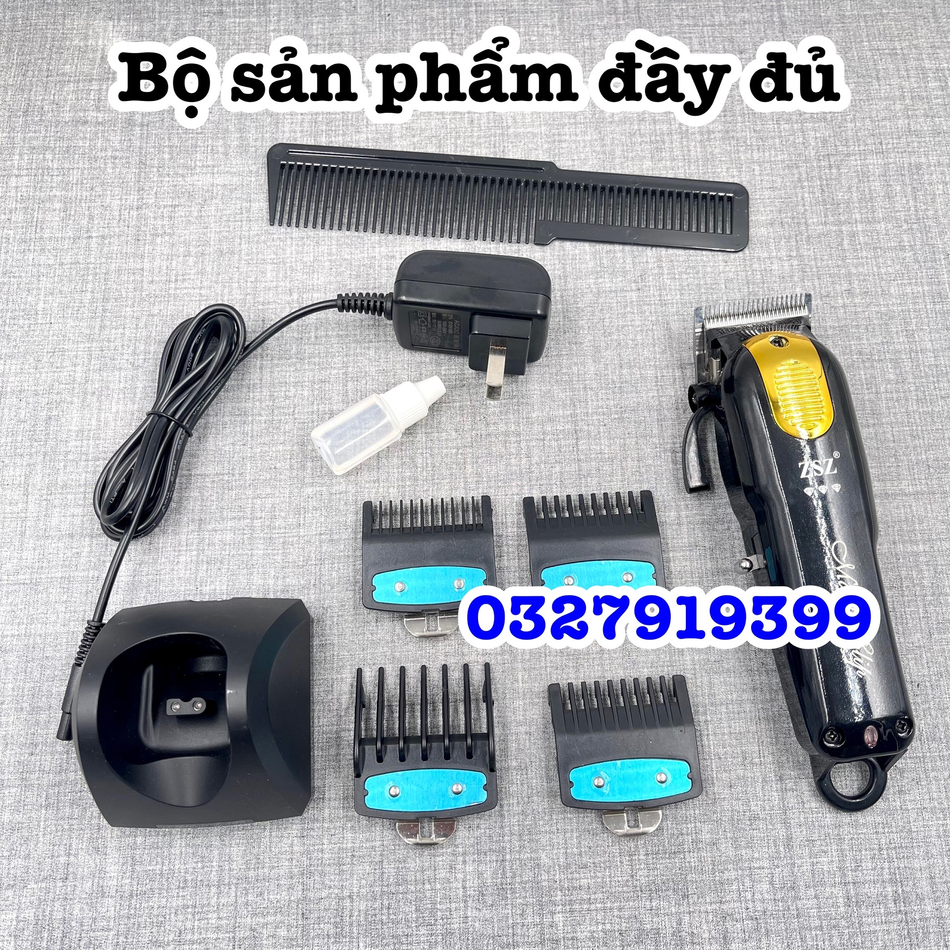 Tông đơ cắt tóc cao cấp ZSZ F35 A lưỡi kép - tặng Dock sạc