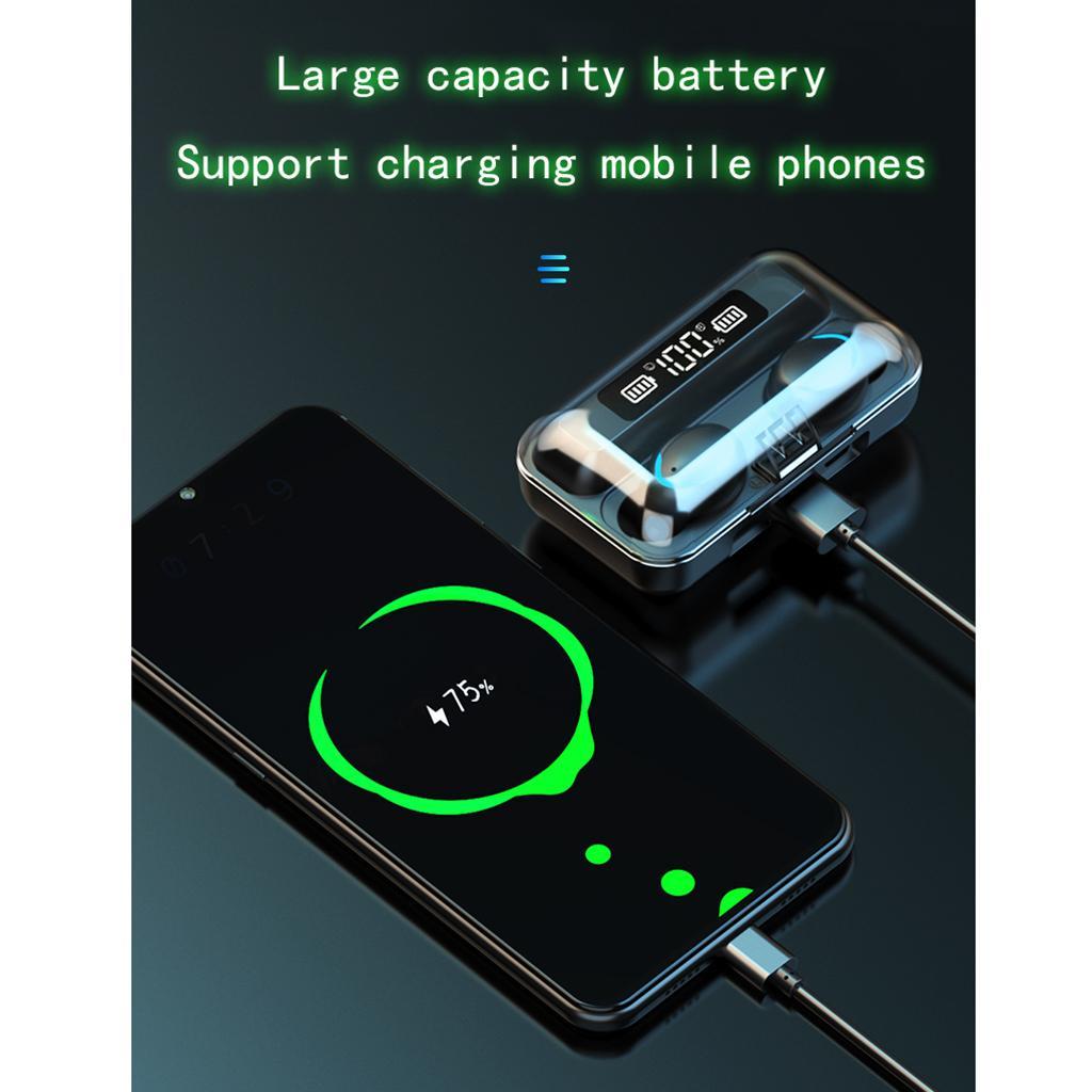 F9 Bluetooth 5.0 Earphones 350mAh  Wireless Stereo Earpieces with Charging Case