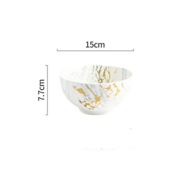 Bát tô gốm sứ cao cấp họa tiết vân đá vàng phong cách hiện đại sang trọng MARBLE GOLD 5477M