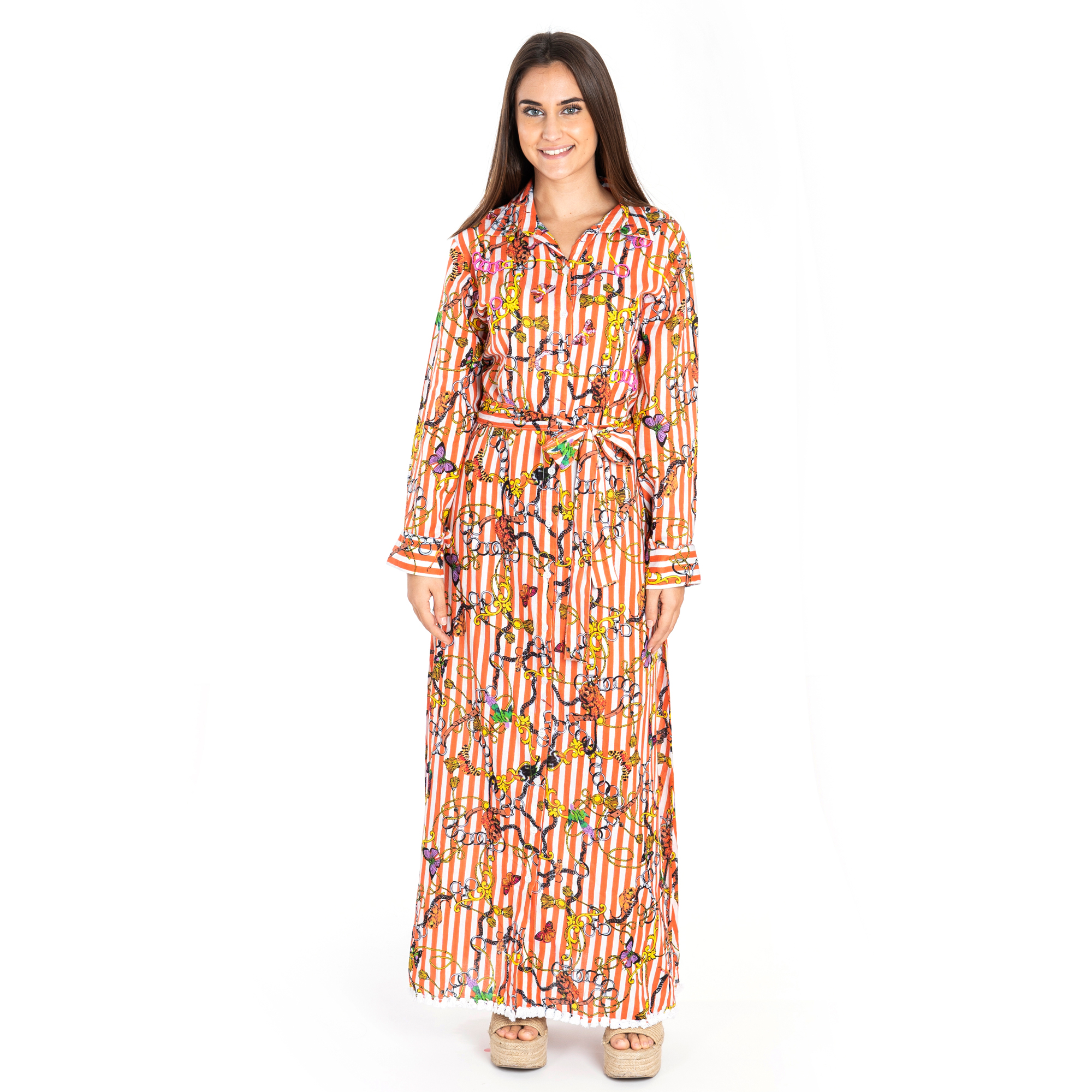 Đầm Maxi Sơ Mi Cotton Isla Bonita IB23374-BR