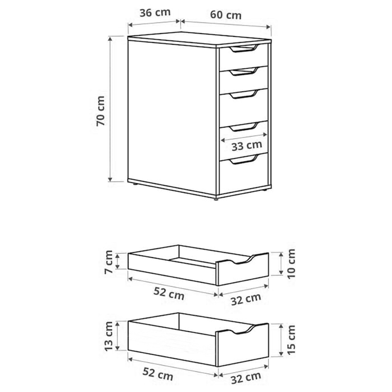 Tủ 5 Ngăn Kéo Để Đồ Bàn Làm Việc Simple Style SIB Decor