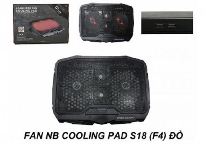 FAN NB S18 COOLING PAD  - ĐỎ - JL