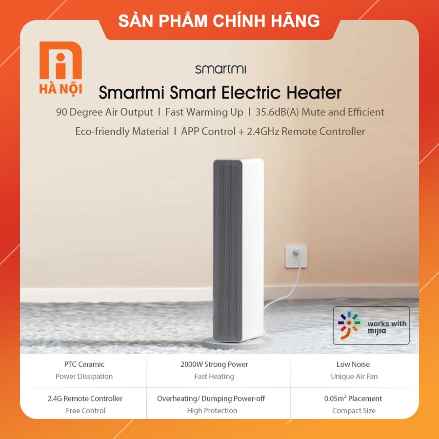 Quạt sưởi thông minh Xiaomi Smartmi ZNNFJ07ZM-Hàng chính hãng