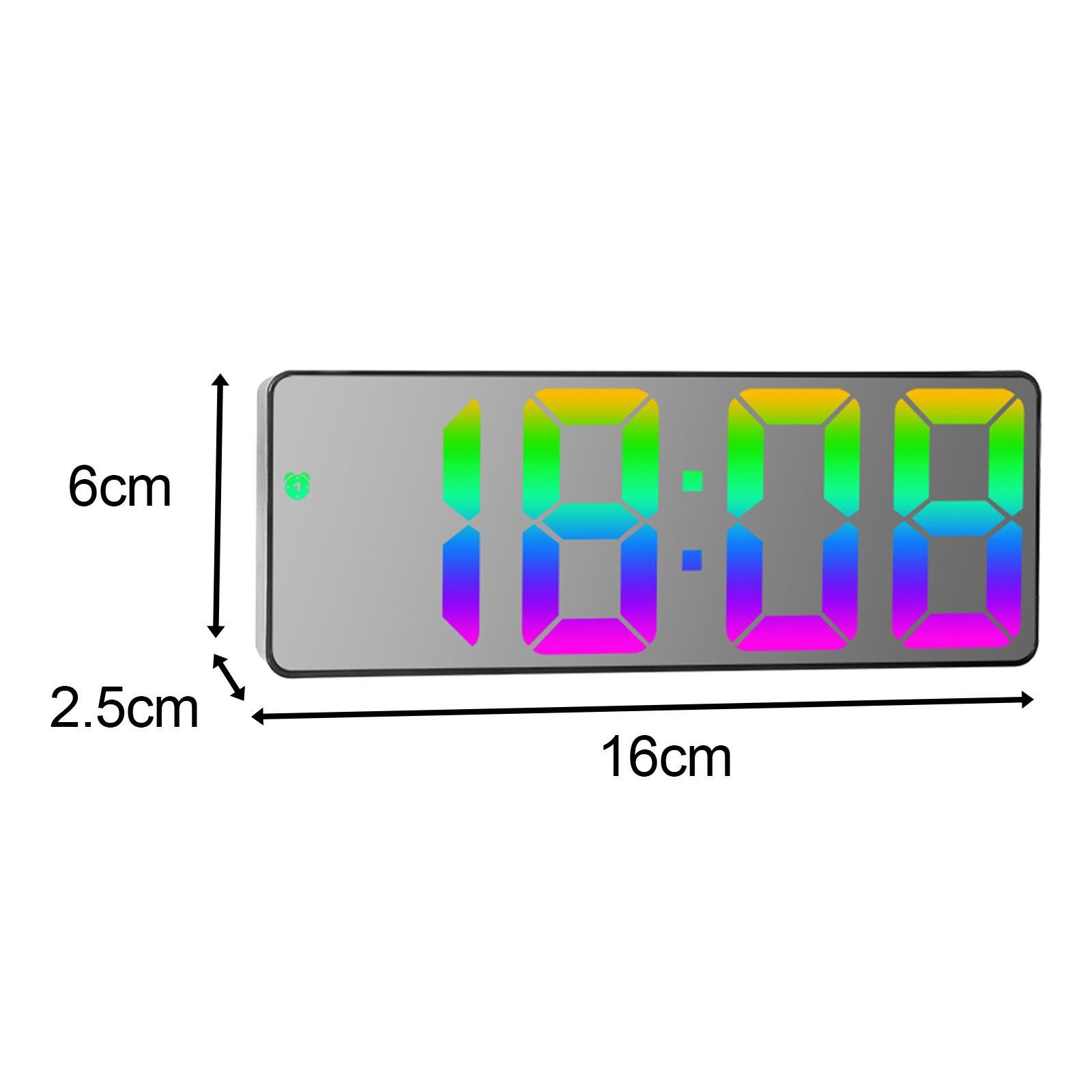 Colorful Digital Alarm Clock Desktop Smart LED Clock with Temperature Date