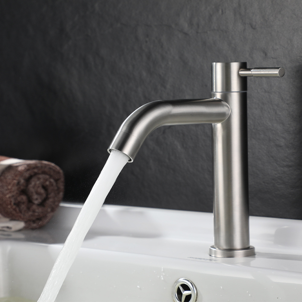 Vòi lavabo lạnh, vòi chậu rửa VHF2 cao cấp bằng hợp kim không rỉ phong cách hiện đại - Tặng 1 ống cao su non lắp vòi