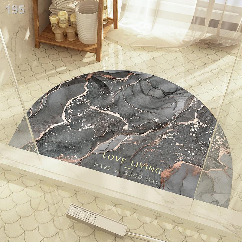 Tấm lót chân phòng tắm bằng tảo cát mềm thảm trải sàn lối vào nhà vệ sinh hình bán nguyệt chống trượt thấm nướ