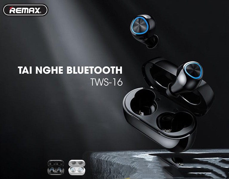 Tai nghe True Wireless Remax TWS-16 Plus Cao Cấp, Thời Gian Nghe 8 Tiếng, Bluetooth 5.0, Âm Thanh Vòm - Hàng Chính Hãng