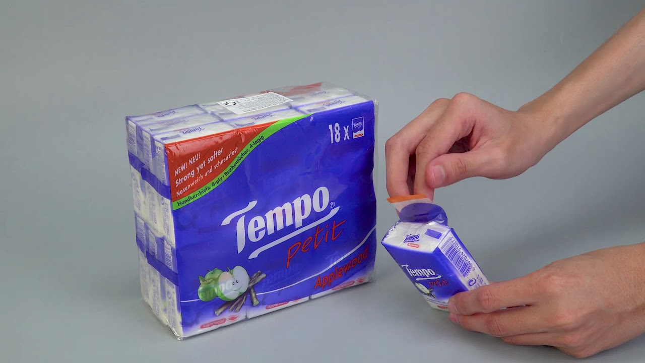 Hình ảnh Lốc khăn giấy cao cấp Tempo Petit Icy Menthol 18 gói