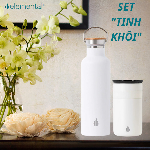 Bình giữ nhiệt Elemental cao cấp, set quà Tinh Khôi,quà tặng ý nghĩa tặng người thân