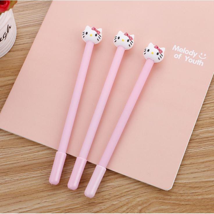 Bút Gel Nước Mực Đen Mèo Kitty Nhiều Màu H31