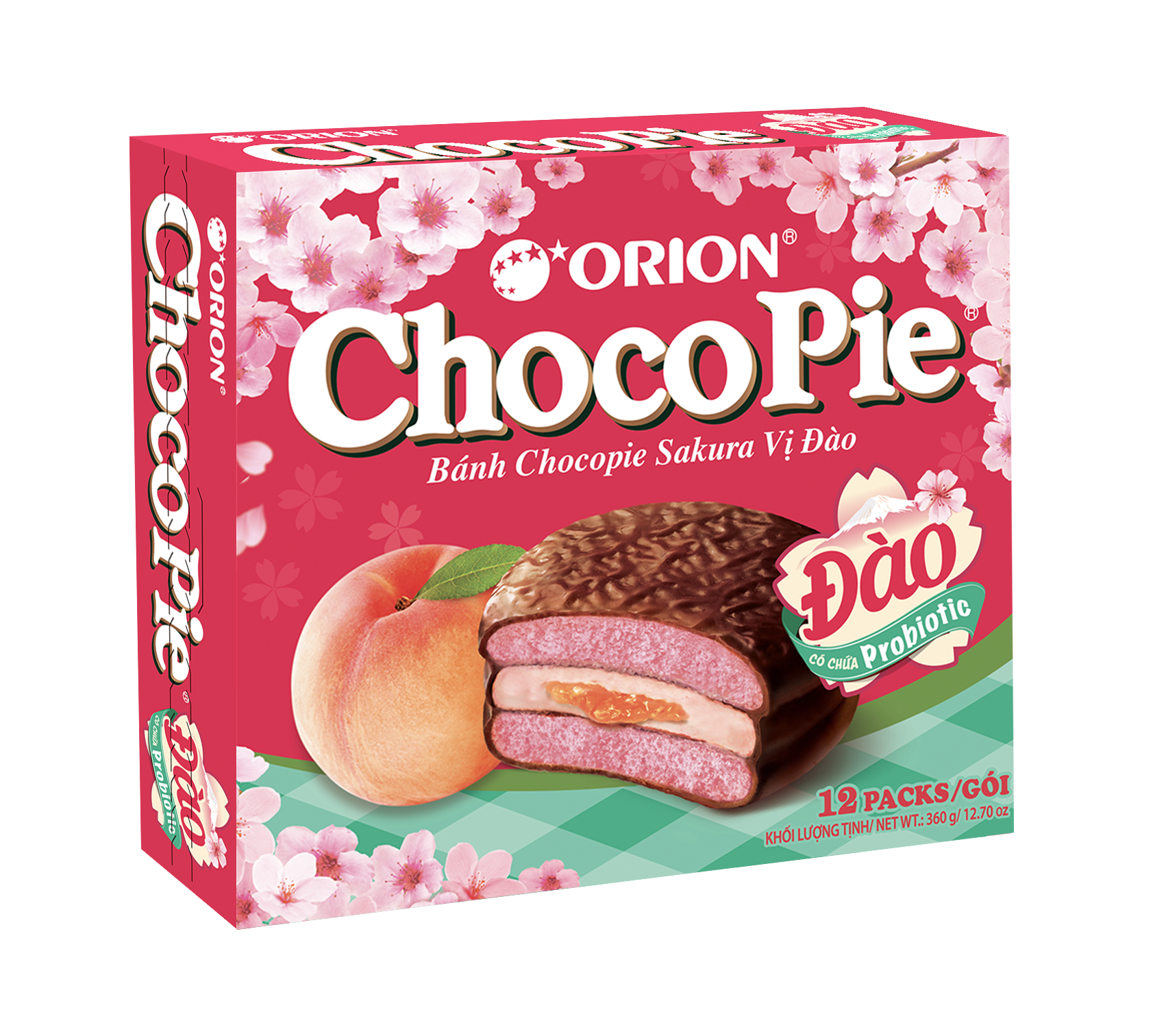 [Quà tết] Bánh ChocoPie Orion Sakura vị Đào tươi 360g