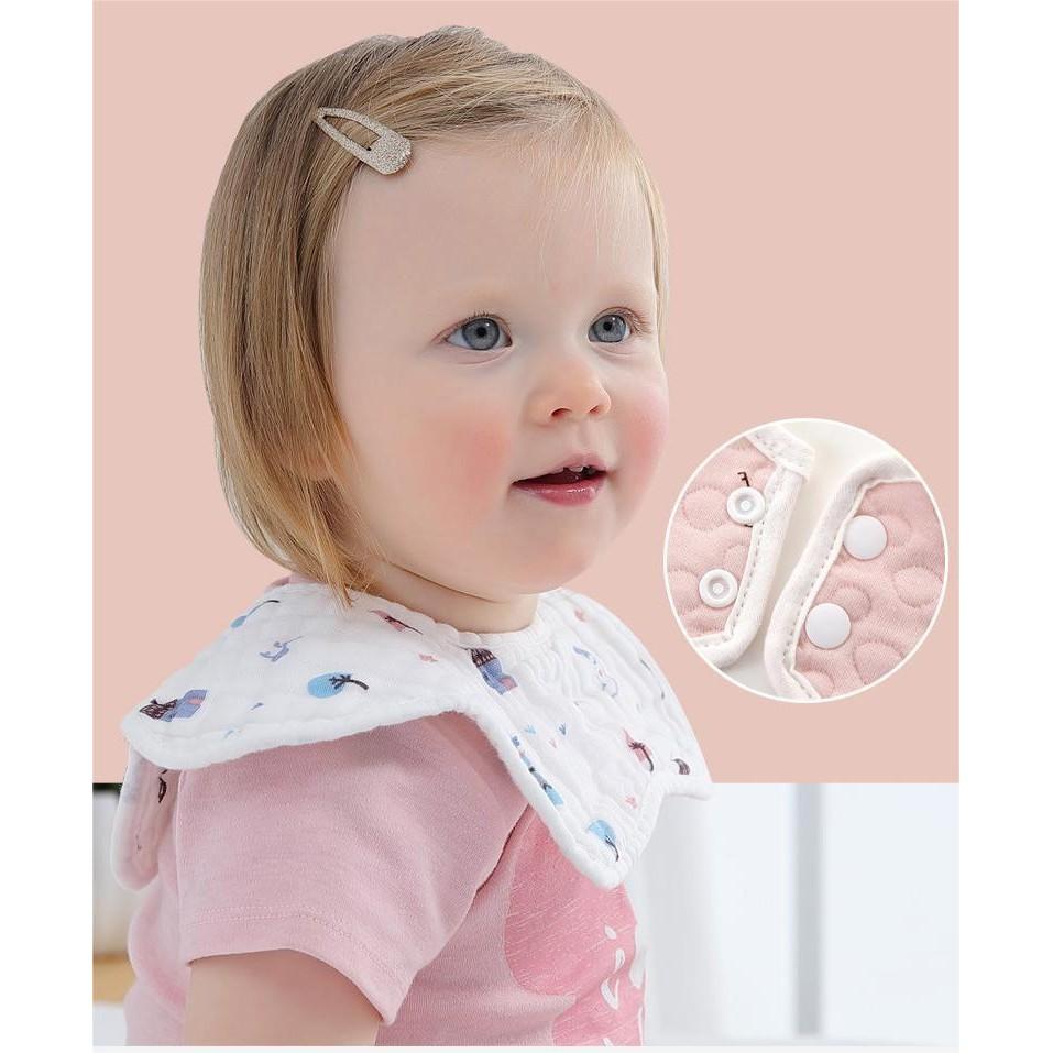 Yếm Xô Cúc Bấm Mềm Mịn, Thấm Hút Tốt Cho Bé