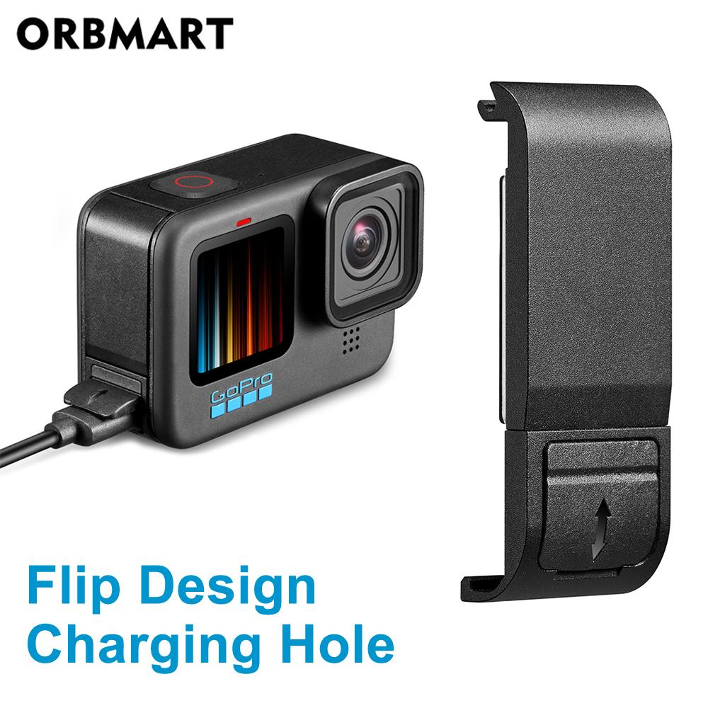 Lật nắp bên pin cho GoPro Hero 11 10 9 Màu đen có thể tháo pin có nắp sạc cổng cho Go Pro 10 9 Phụ kiện