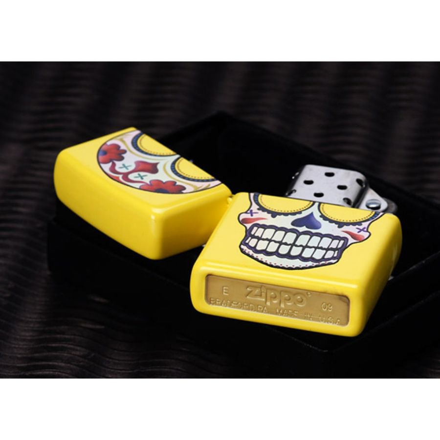 Bật Lửa Zippo Day Of The Dead Skull Lemon Chính Hãng Usa