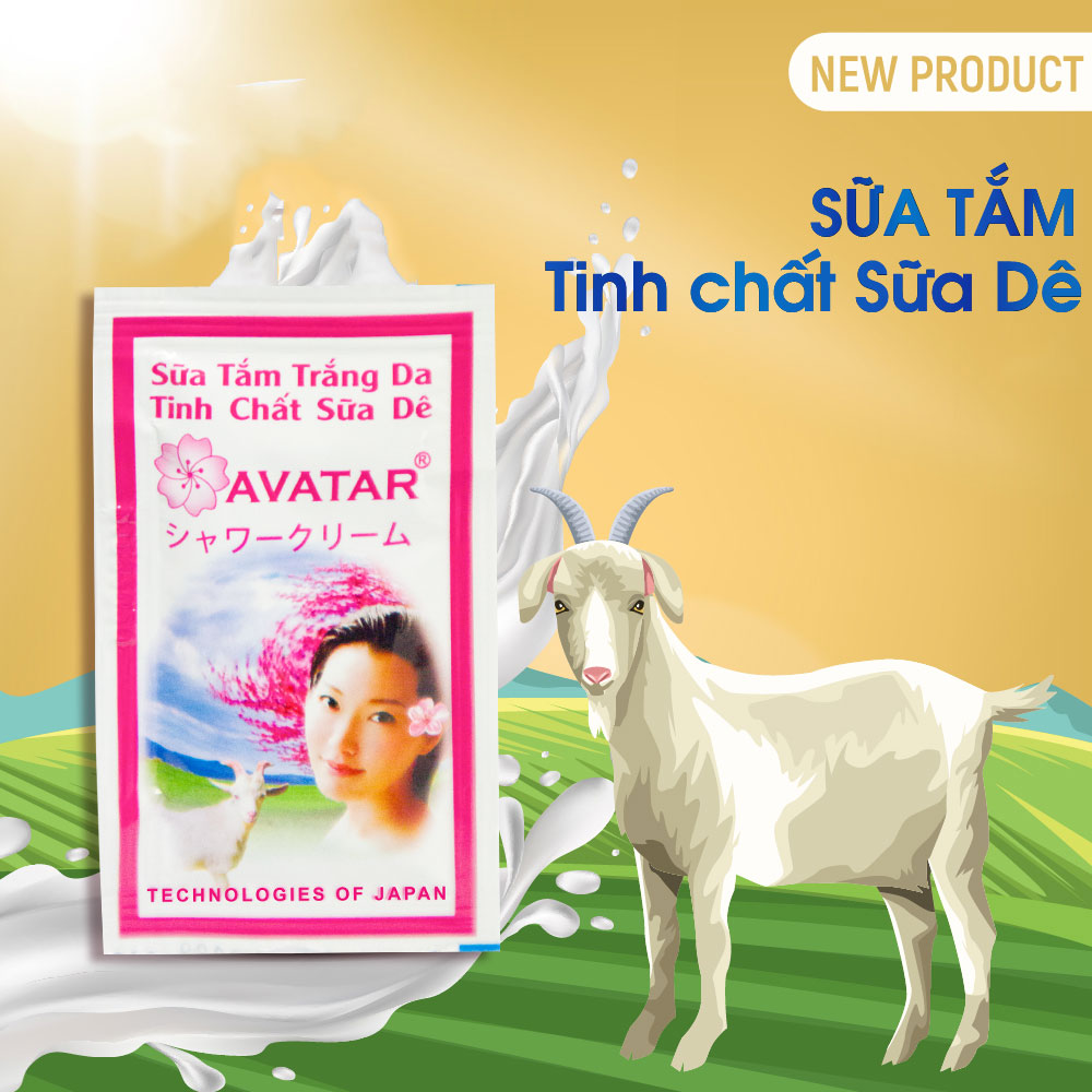 Sữa Tắm Sữa Dê Goat Milk Avatar Trắng Da Mịn Màng, Hương Nước Hoa Nhật Gói 6g (5ml)