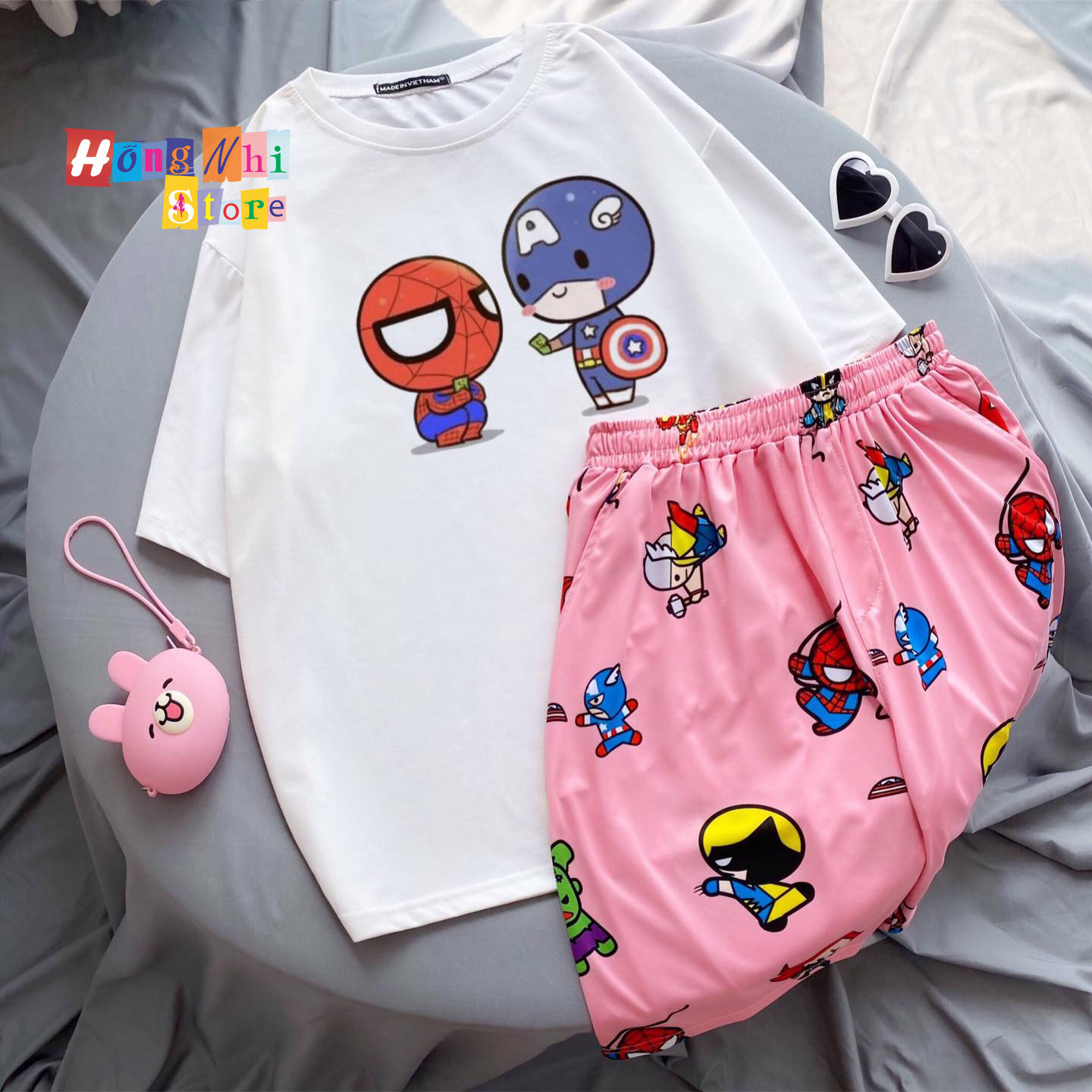 Quần Short Cartoon Unisex, Quần Đùi Hoạt Hình Loang Màu Phiên Bản Mới - MM