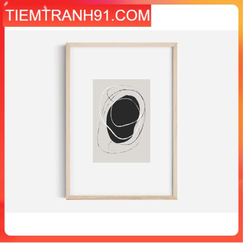 Tranh treo tường | Tranh nghệ thuật trừu tượng - Black Abstract Art Print, Black and White Abstract Art 03