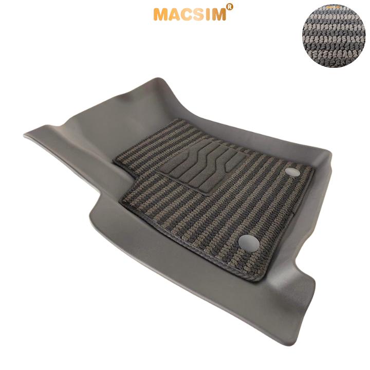 Thảm Lót Sàn 2 Lớp TPE Macsim Toyota Hilux 2022+ Chuẩn Form, Bền, Không Mùi (sd3 xám đen ct)