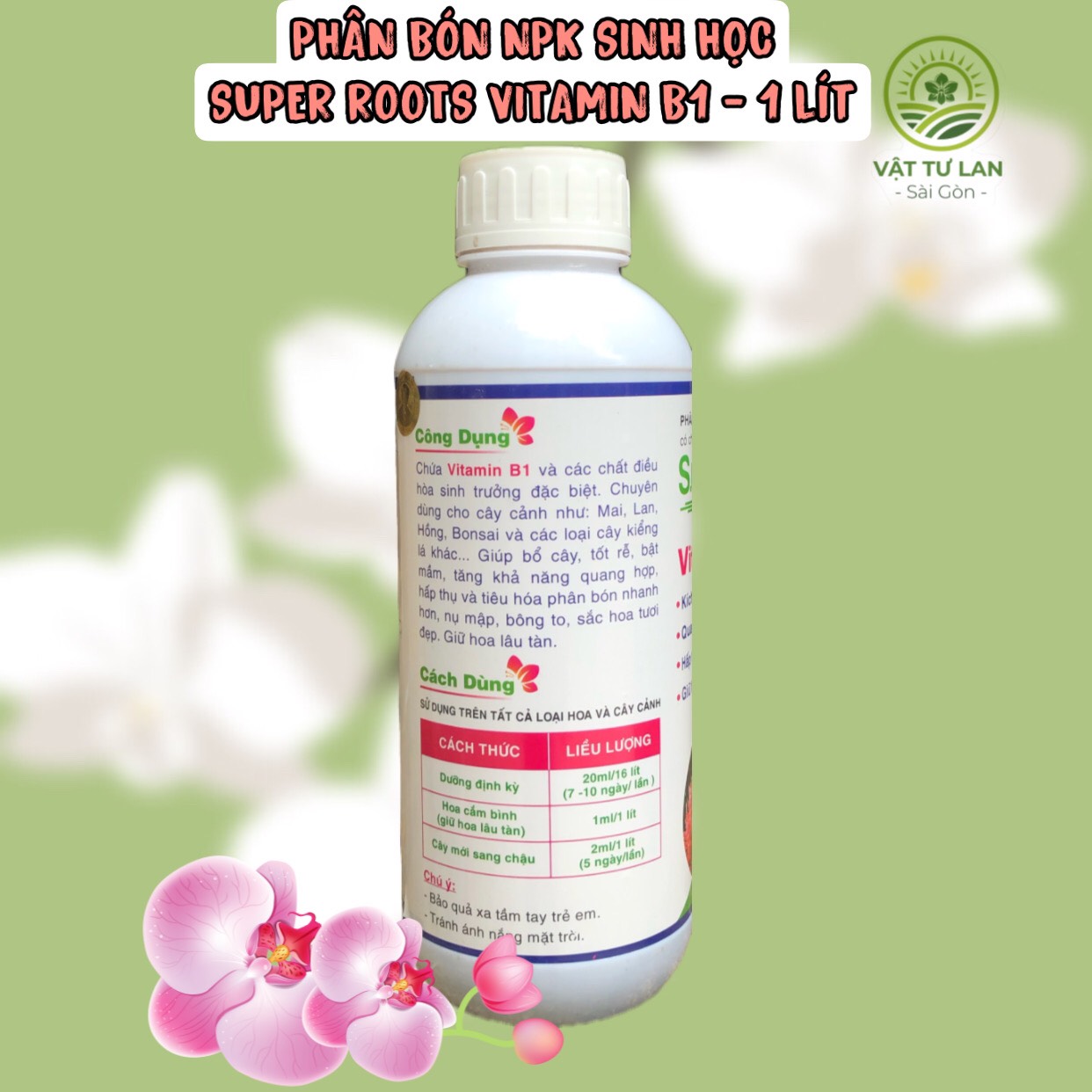 PHÂN BÓN NPK SINH HỌC SUPER ROOTS VITAMIN B1 - 1 lít