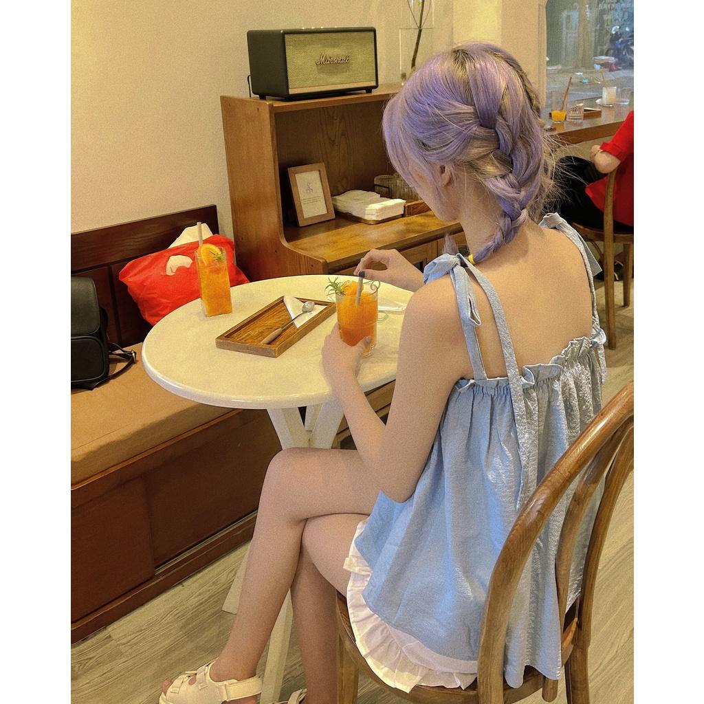 Áo hai dây thắt nơ ulzzang - Made by Fiin