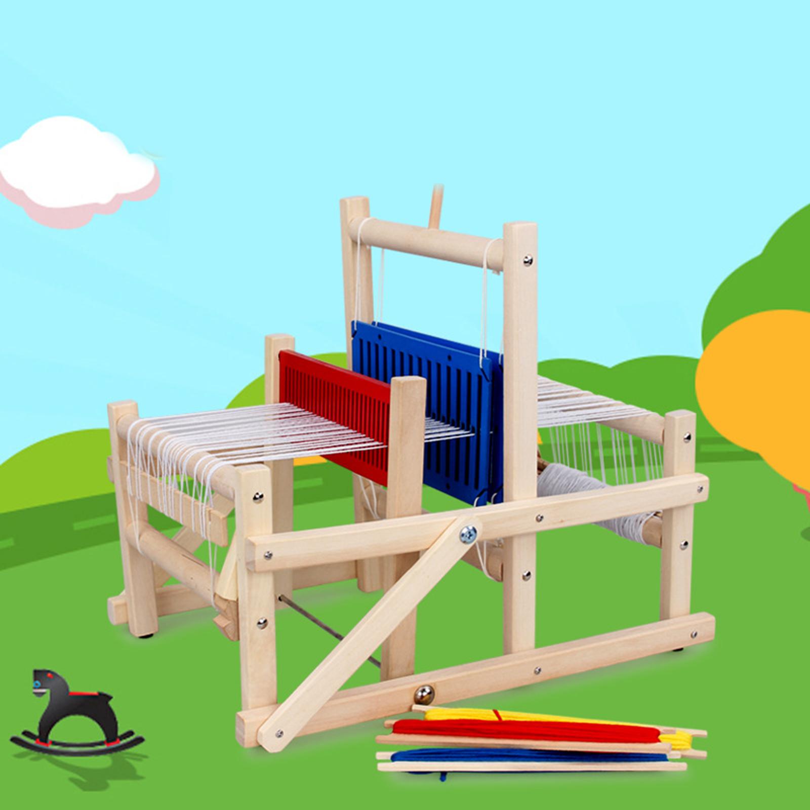 Wood Traditional Weaving Toys Loom Machine Craft Educational Toy Gift