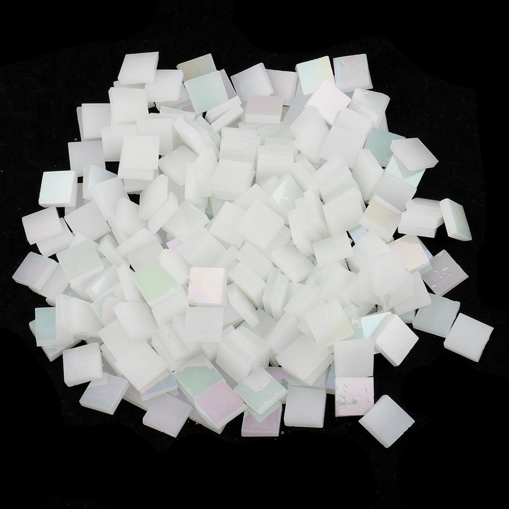 500 Pieces Mosaic Tiles, Glass,1x1cm Square Shapes DIY Crafts Supplies for Plates Picture Frames Flower Pot Handmade Jewelry Home Decor