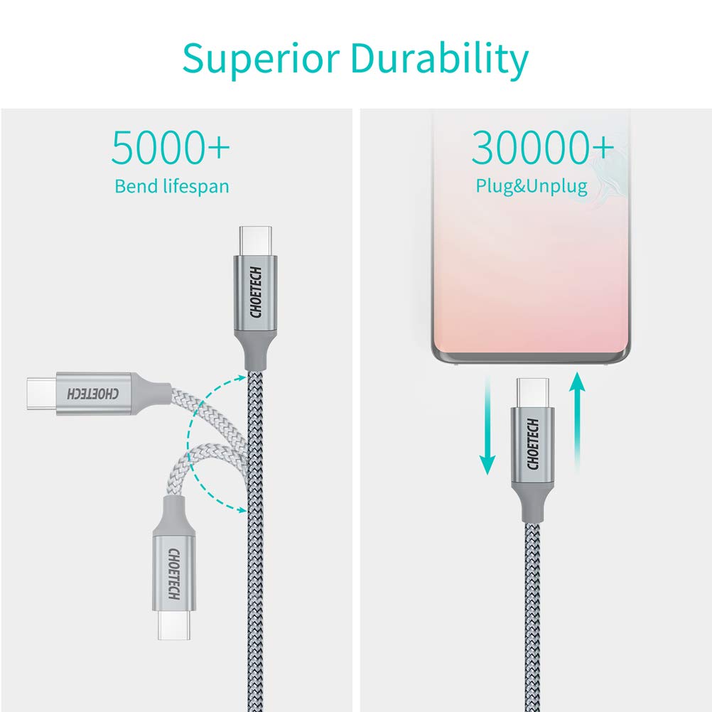 Dây Cáp Sạc Nhanh USB Type C to Type C 100W Dài 1.8M Chuyên Sạc Cho iPhone 15, iP16, Macbook, Laptop, Smartphone CHOETECH XCC-1002-GY - Hàng Chính Hãng