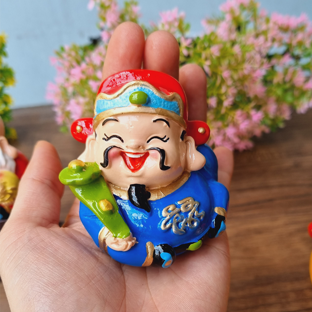 Bộ Ngũ Phúc Lâm Môn 7cm tròn đầy kèm đế Tài Lộc Phát - tặng kèm túi 50 xu vàng mini may mắn