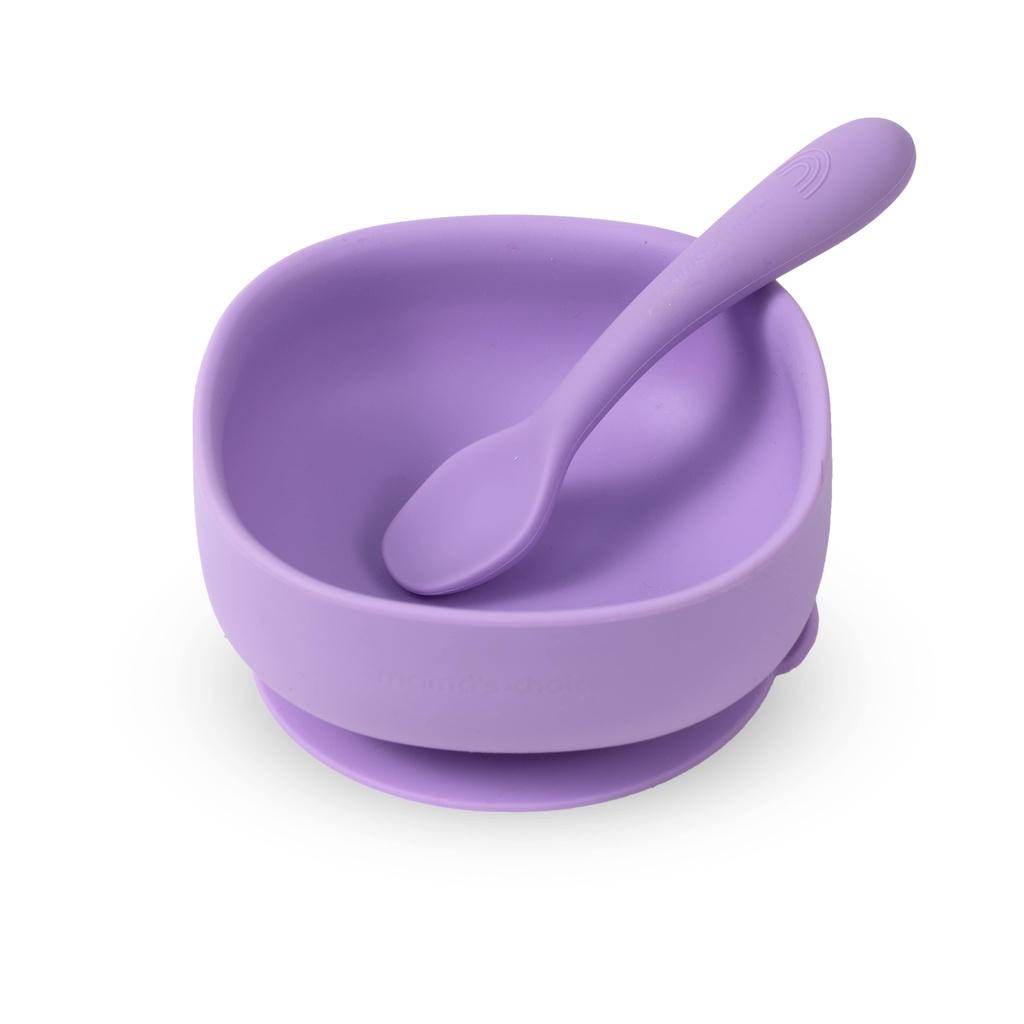 Bộ Ăn Dặm Cho Bé Thương Hiệu Mama's Choice, Combo Ăn Dặm Bát-Khay-Yếm-Thìa-Cốc Silicone Cao Cấp